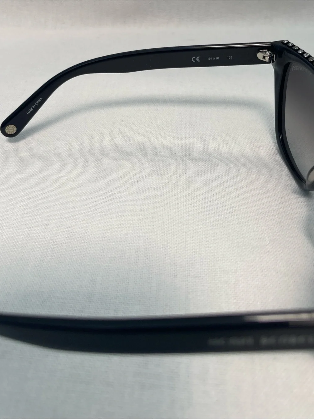NWO Henri Bendel Black Sunglasses with Crystals on top of Frame